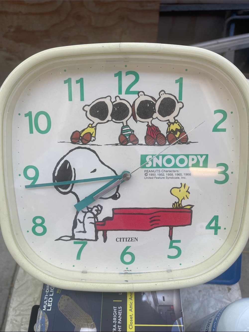 Citizen Snoopy Clock in Cream and Teal Accents